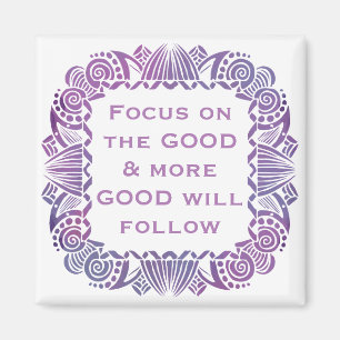 Positieve Motivatiequote in Paars Magneet