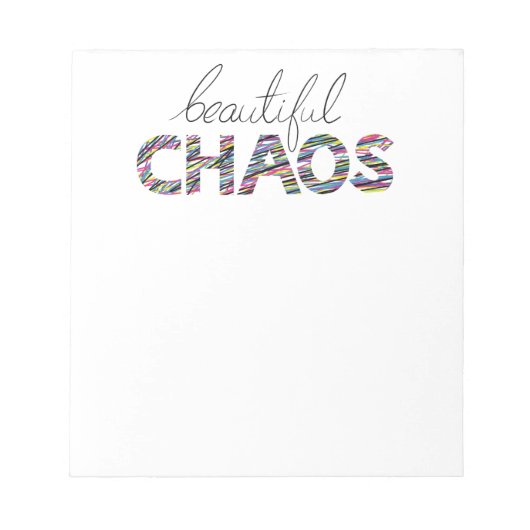 Positieve Motiverende Tekst Mooie Chaos Notitieblok (Voorkant)