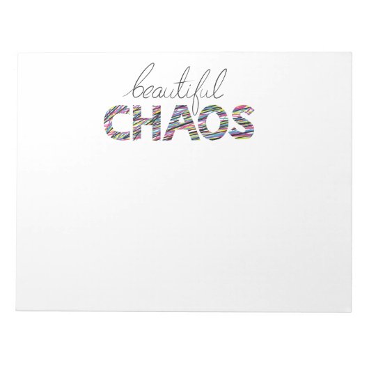 Positieve Motiverende Tekst Mooie Chaos Notitieblok (Voorkant)
