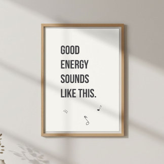 Positieve Muziek Quote Muurkunst. Minimaal Modern Poster