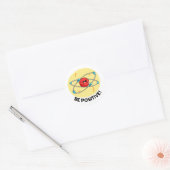 Positieve natuurkunde Atom Pun Ronde Sticker (Envelop)