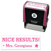 Positieve "NICE RESULTS!" Rubberstempel sorteren Zelfinktende Stempel (In situ)