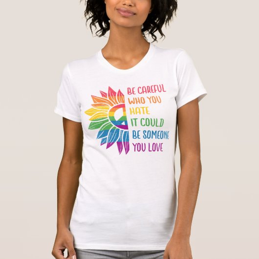 POSITIEVE ONDERSTEUNING VOOR LGBTQ PRIDE T-SHIRT (Voorkant)