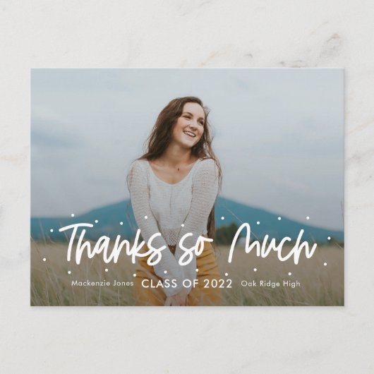 Positieve Outlook Afstuderen Foto bedankt Briefkaart (Voorkant)