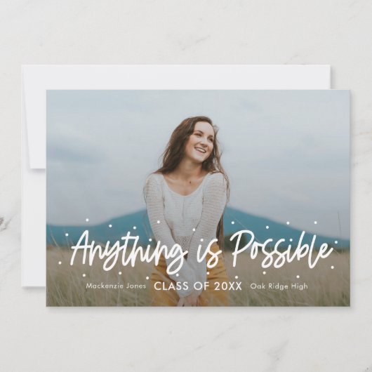 Positieve Outlook Editable Color Afstuderen Invita Kaart (Voorkant)