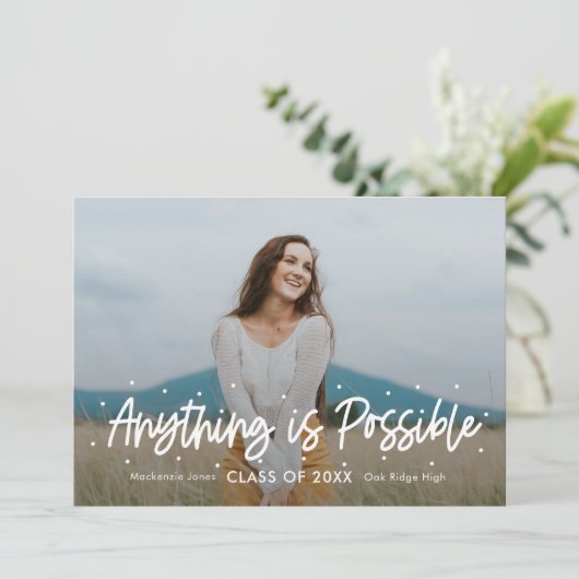 Positieve Outlook Editable Color Afstuderen Invita Kaart (Staand voorkant)