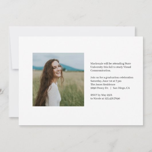 Positieve Outlook Editable Color Afstuderen Invita Kaart (Achterkant)