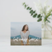 Positieve Outlook EDITABLE COLOR Afstuderen Postca Briefkaart (Staand voorkant)