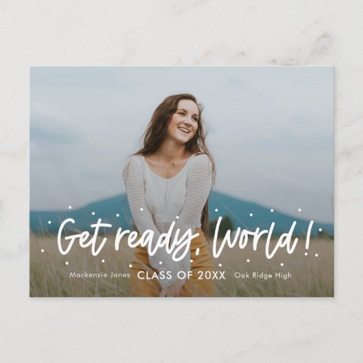 Positieve Outlook EDITABLE COLOR Afstuderen Postca Briefkaart (Voorkant)