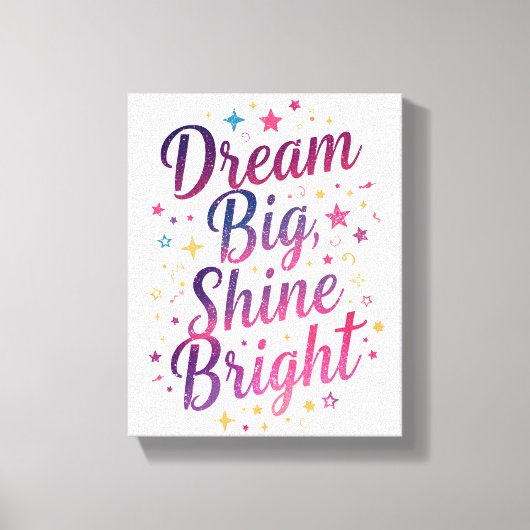 Positieve Paarse en roze typografie Canvas Afdruk (Voorkant)