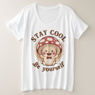 positieve paddestoel grote maat t-shirt