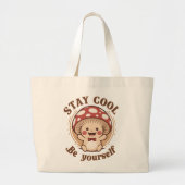 positieve paddestoel grote tote bag (Voorkant)