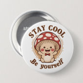 positieve paddestoel ronde button 7,6 cm (Voorkant /achterkant)