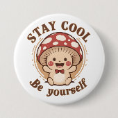 positieve paddestoel ronde button 7,6 cm (Voorkant)