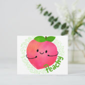 Positieve peach pun - peachy briefkaart (Staand voorkant)