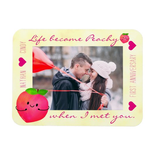 Positieve peach pun - peachy magneet (Horizontaal)