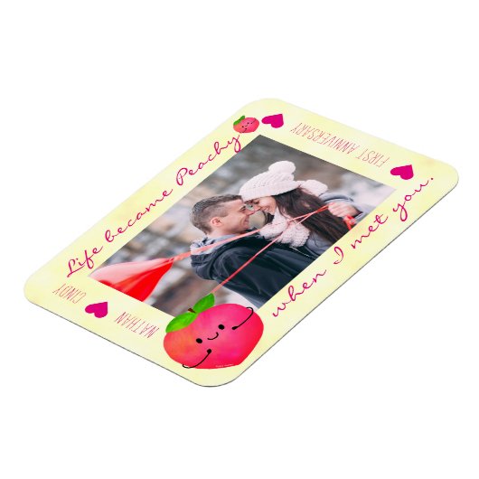 Positieve peach pun - peachy magneet (Linkerzijde)