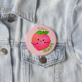 Positieve peach pun - peachy ronde button 7,6 cm (In situ)