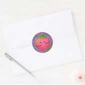 Positieve peach pun - peachy ronde sticker (Envelop)