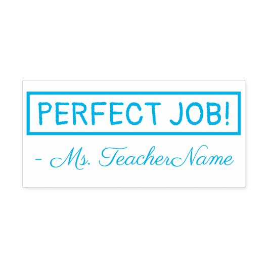 Positieve "PERFECT JOB!" + Naam van aangepaste ins Zelfinktende Stempel (Design)