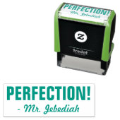 Positieve "PERFECTIE!" + Naam van aangepaste gespr Zelfinktende Stempel (In situ)