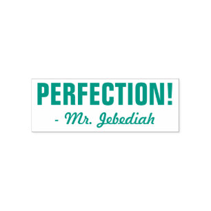 Positieve "PERFECTIE!" + Naam van aangepaste gespr Zelfinktende Stempel