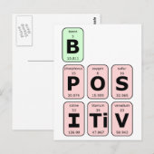 Positieve periodieke tabel briefkaart (Voorkant / Achterkant)