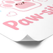 Positieve Pootafdruk met Hartjes Poster (Hoek)