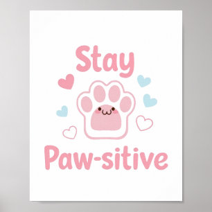 Positieve Pootafdruk met Hartjes Poster
