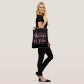 Positieve prijsopgave is altijd roze zwarte rendie tote bag (Op model)