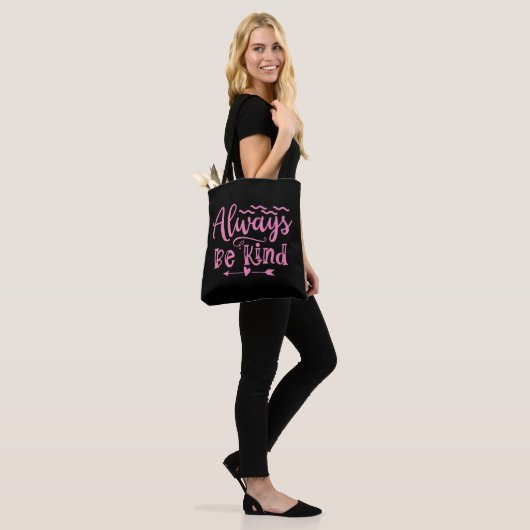 Positieve prijsopgave is altijd roze zwarte rendie tote bag (Op model)