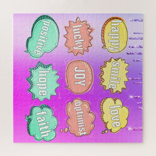 Positieve puzzel cadeau - aangepaste tekst (Horizontaal)