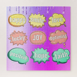 Positieve puzzel cadeau - aangepaste tekst