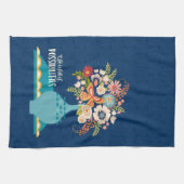 Positieve quote  Blauwe Bloemvaas Theedoek (Horizontaal)