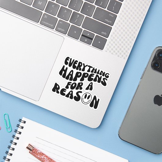 Positieve Quote Gezegde esthetische Sticker (Laptop met iPhone)