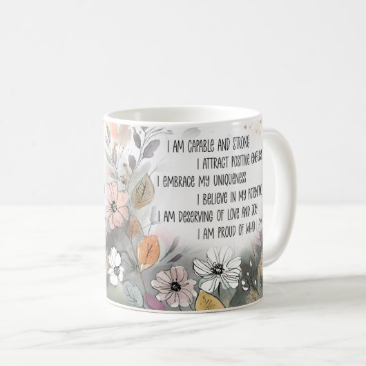 Positieve quote Inspirerend Mok, Boho Cup Koffiemok (Voorkant rechts)