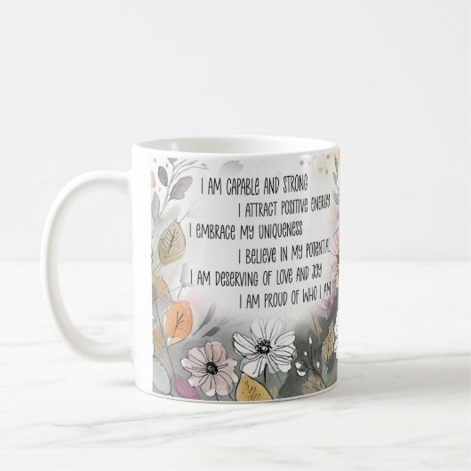 Positieve quote Inspirerend Mok, Boho Cup Koffiemok (Links)