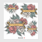  Positieve Quotes Bloemen Banner Roze Sticker (Vel)
