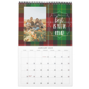 Positieve quotes Familie Fotokalender Tartan Plaid Kalender