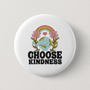 Positieve regenboogvredeshippie Kies voor het kuns Ronde Button 5,7 Cm