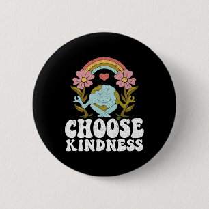 Positieve regenboogvredeshippie Kies voor het kuns Ronde Button 5,7 Cm