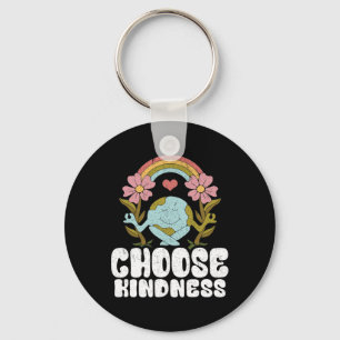 Positieve regenboogvredeshippie Kies voor het kuns Sleutelhanger