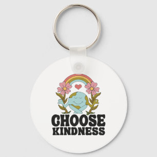 Positieve regenboogvredeshippie Kies voor het kuns Sleutelhanger