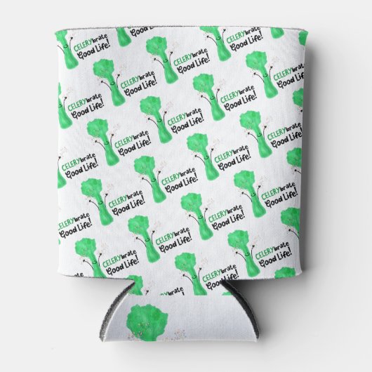 Positieve selderij pun - Celerybrate Good Life Blikjeskoeler (Voorkant)