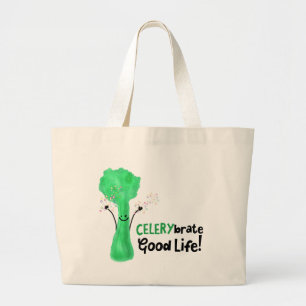 Positieve selderij pun - Celerybrate Good Life Grote Tote Bag