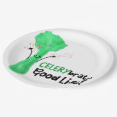 Positieve selderij pun - Celerybrate Good Life Papieren Bordje (Gekanteld)