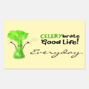 Positieve selderij pun - Celerybrate Good Life Rechthoekige Sticker