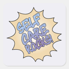 Positieve self-care rocks bericht vierkante sticker
