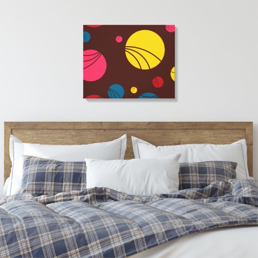 Positieve, speelse, gelukkige, moderne, coole cirk canvas afdruk (Insitu (Slaapkamer))