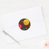Positieve, speelse, gelukkige, moderne, coole cirk ronde sticker (Envelop)